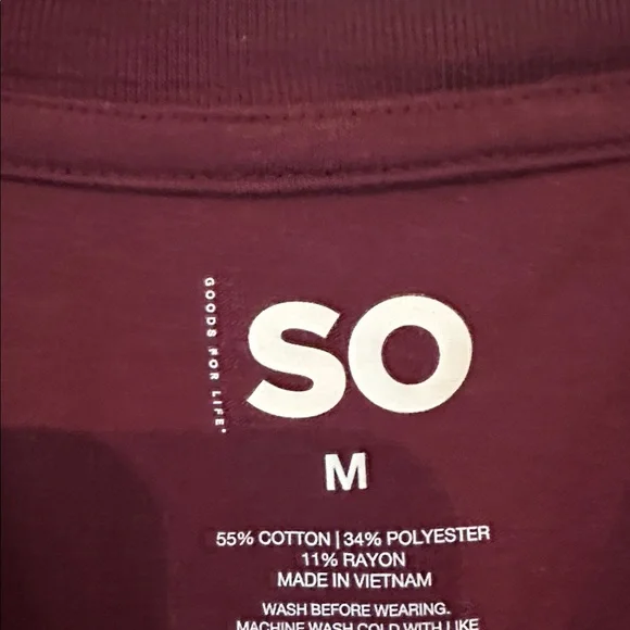 SO Burgundy and Olive Raglan boxy Crop Top - Picture 2 of 3